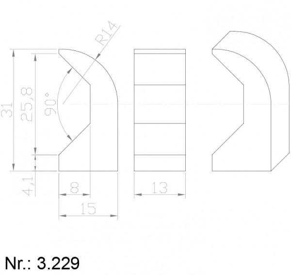 Alphabelt® 3229 PU Nocken / Mitnehmer für Zahnriemen