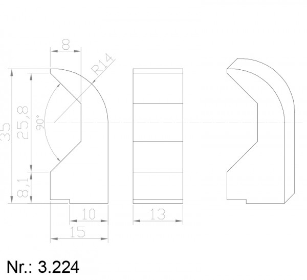 Alphabelt® 3224 PU Nocken / Mitnehmer für Zahnriemen