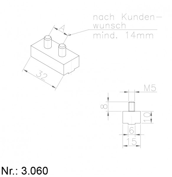 Alphabelt® 3060 PU Nocken / Mitnehmer für Zahnriemen