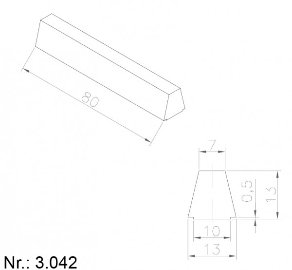 Alphabelt® 3042 PU Nocken / Mitnehmer für Zahnriemen