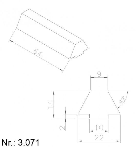 Alphabelt® 3071 PU Nocken / Mitnehmer für Zahnriemen