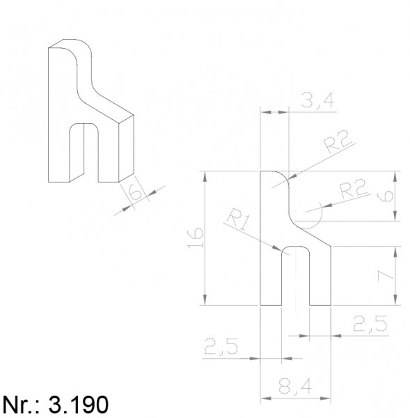 Alphabelt® 3190 PU Nocken / Mitnehmer für Zahnriemen