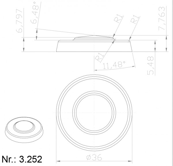 Alphabelt® 3252 PU Nocken / Mitnehmer für Zahnriemen