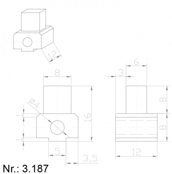 Alphabelt® 3187 PU Nocken / Mitnehmer für Zahnriemen
