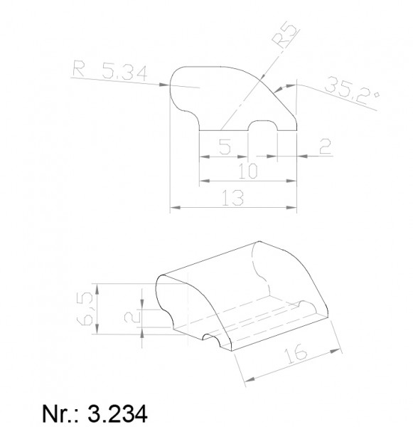 Alphabelt® 3234 PU Nocken / Mitnehmer für Zahnriemen