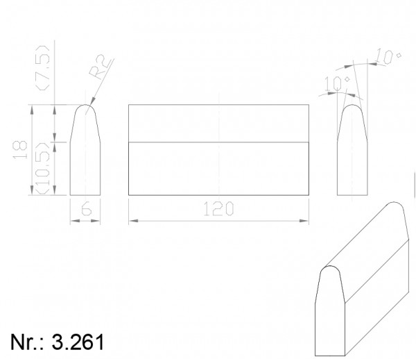 Alphabelt® 3261 PU Nocken / Mitnehmer für Zahnriemen