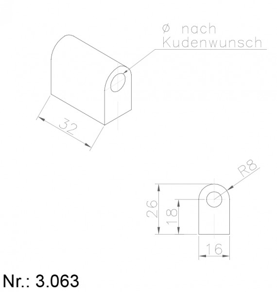 Alphabelt® 3063 PU Nocken / Mitnehmer für Zahnriemen